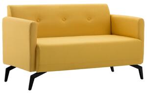 247181 2-Seater Sofa Fabric Upholstery 115x60x67 cm Yellow