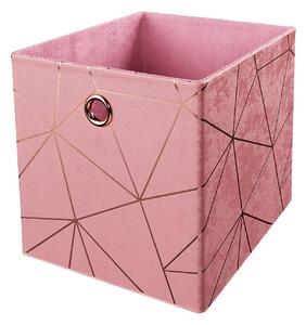 Living Elements Clever Cube Velvet Geometric Insert - Pink & Rose Gold