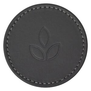 Set of 4 Elements Vete Faux Leather Coasters Grey