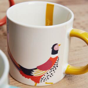 Joules Pheasant Mug White/Yellow/Pink