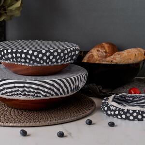 Tala Set of 3 Textile Bowl Covers Black and white