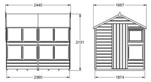 Forest Garden Shiplap Tongue & Groove Dip Treated 8x6 Wooden Potting Shed