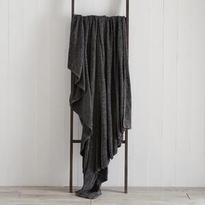 Chenille Charcoal Throw Charcoal Grey