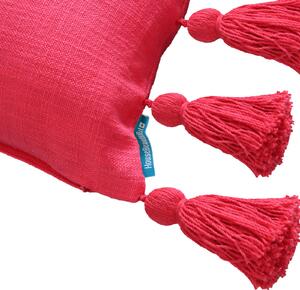 House Beautiful Cotton Tassel Cushion - 30x50cm - Ibiza Pink