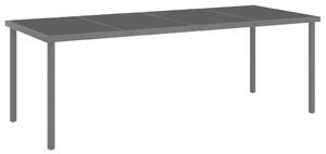 Outdoor Dining Table Anthracite 220x90x75 cm Steel and Glass