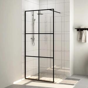 Walk-in Shower Wall with Clear ESG Glass 90x195 cm Black