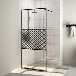 Walk-in Shower Wall with Clear ESG Glass 100x195 cm Black