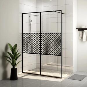 Walk-in Shower Wall with Clear ESG Glass 140x195 cm Black