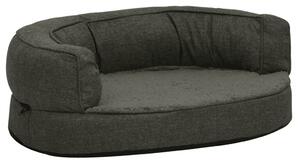 Ergonomic Dog Bed Mattress 60x42 cm Linen Look Fleece Dark Grey