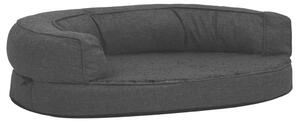 Ergonomic Dog Bed Mattress 90x64 cm Linen Look Fleece Black