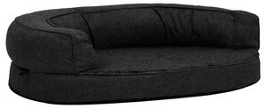 Ergonomic Dog Bed Mattress 75x53 cm Linen Look Fleece Black