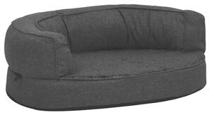 Ergonomic Dog Bed Mattress 60x42 cm Linen Look Fleece Black