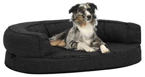 Ergonomic Dog Bed Mattress 90x64 cm Linen Look Fleece Black