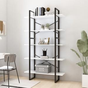 5-Tier Book Cabinet White 100x30x175 cm Chipboard