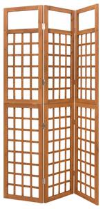 3-Panel Room Divider/Trellis Solid Fir Wood 121x180.5 cm