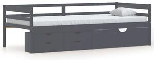 Bed Frame with Drawers&Cabinet Dark Grey Solid Pinewood 90x200cm