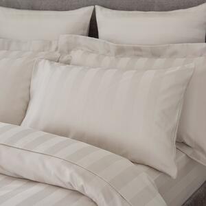 Hotel Cotton 230 Thread Count Stripe Standard Pillowcase Pair Brown/White