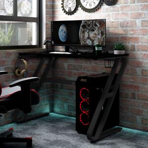 Gaming Desk with ZZ Shape Legs Black 110x60x75 cm