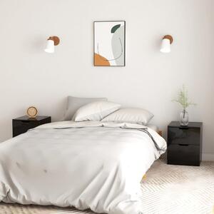 Bedside Cabinets 2 pcs High Gloss Black 40x40x50 cm Chipboard