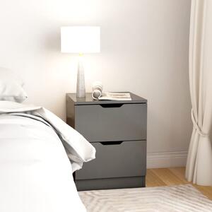 Bedside Cabinet Grey 40x40x50 cm Chipboard