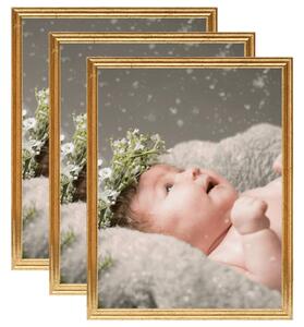 Photo Frames Collage 3 pcs for Wall or Table Gold 10x15 cm MDF