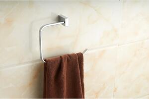 Bathstore Square Towel Ring - Chrome