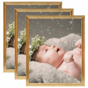 Photo Frames Collage 3 pcs for Wall or Table Gold 50x60 cm MDF