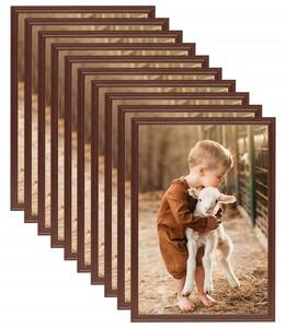Photo Frames Collage 10 pcs for Wall or Table Brown 15x21cm MDF