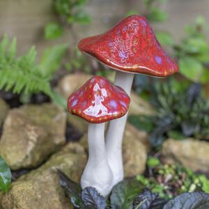 Twin Mushroom 25cm Garden Ornament