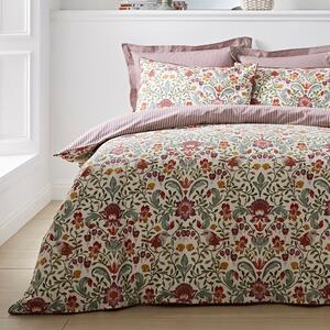 Ruskin Red 100% Cotton Reversible Duvet Cover and Pillowcase Set Red, Green and White