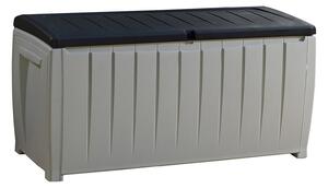 Keter Ace Outdoor Garden Storage Box 124 x 55 x 62.5 cm - Grey and Black