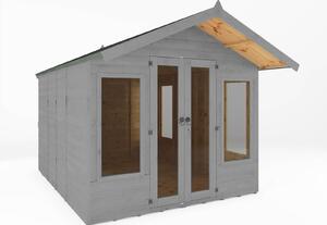 Country Living Premium Hatton 10ft x 8ft Contemporary Summerhouse Painted + Installation - Thorpe Tower Grey