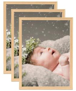Photo Frames Collage 3 pcs for Wall or Table Light Oak 13x18 cm
