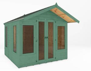 Country Living Premium Hatton 8ft x 8ft Contemporary Summerhouse Painted + Installation - Aurora Green