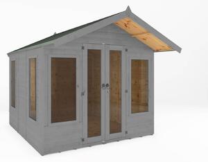 Country Living Premium Hatton 8ft x 8ft Contemporary Summerhouse Painted + Installation - Thorpe Tower Grey