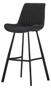 Dalston Faux Leather Bar Stool - Set of 2 - Charcoal
