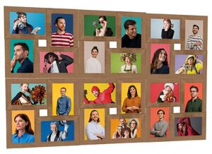 Collage Photo Frame for 24x(10x15 cm) Picture Light Brown MDF