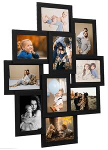 Collage Photo Frame for 10x(10x15 cm) Picture Black MDF
