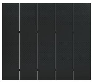5-Panel Room Divider Black 200x180 cm Steel