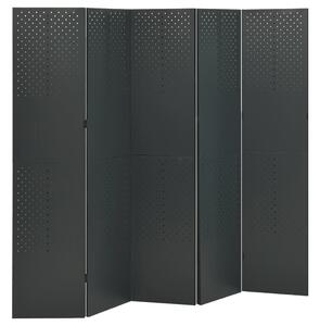 5-Panel Room Divider Anthracite 200x180 cm Steel