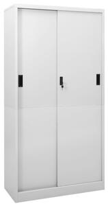 Office Cabinet with Sliding Door Light Grey 90x40x180 cm Steel