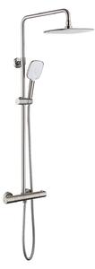 Hunsdon Thermostatic Valve, Square Overhead and Hand Shower Brushed Nickel