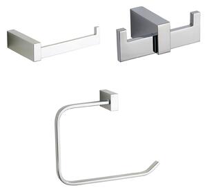Square 3 Piece Wall Mounted Bathroom Accessories Set