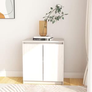 Side Cabinet White 60x36x65 cm Solid Pinewood