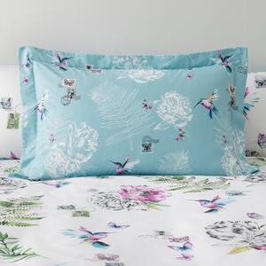 Heavenly Hummingbird Duck Egg Oxford Pillowcase Blue