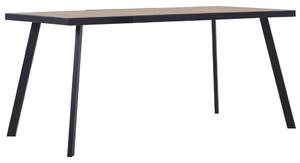Dining Table Light Wood and Black 160x80x75 cm MDF