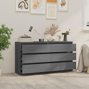 Bedside Cabinets 2 pcs Grey 60x36x64 cm Solid Pinewood
