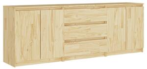 Side Cabinet 180x36x65 cm Solid Pinewood