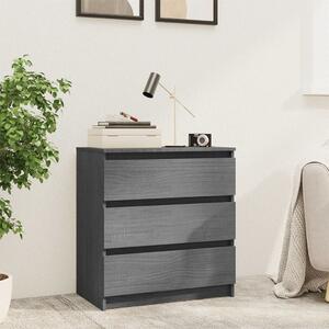 Bedside Cabinet Grey 60x36x64 cm Solid Pinewood