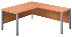 Progress H-Leg Right Hand L-Shape Desk, 160wx180dx73h (cm), Silver/Beech